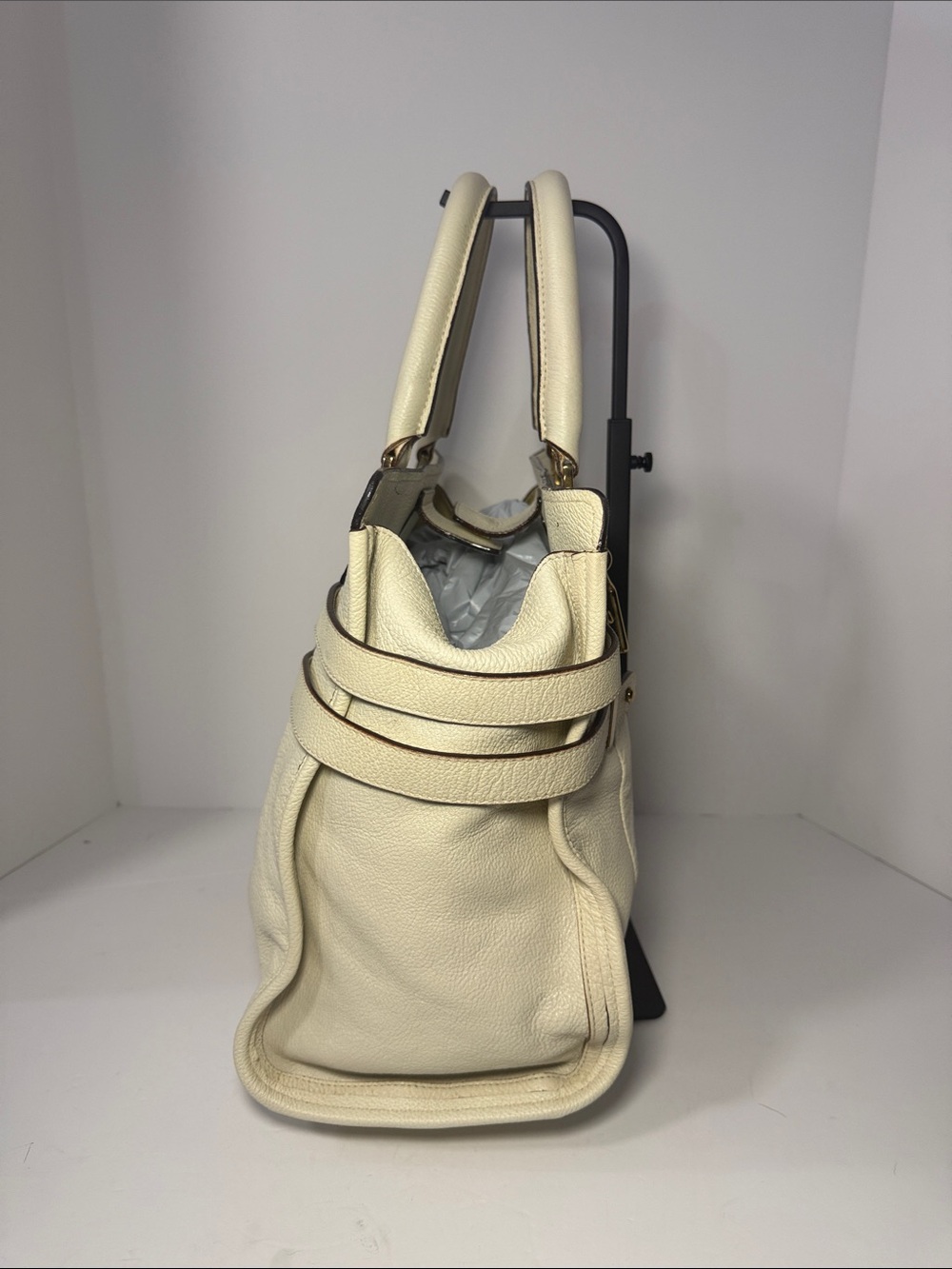 Chloé Shelby Cream Leather Tote Bag - Picture 8 of 17